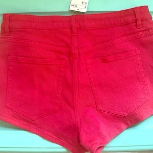Red high waisted shorts never worn with tags